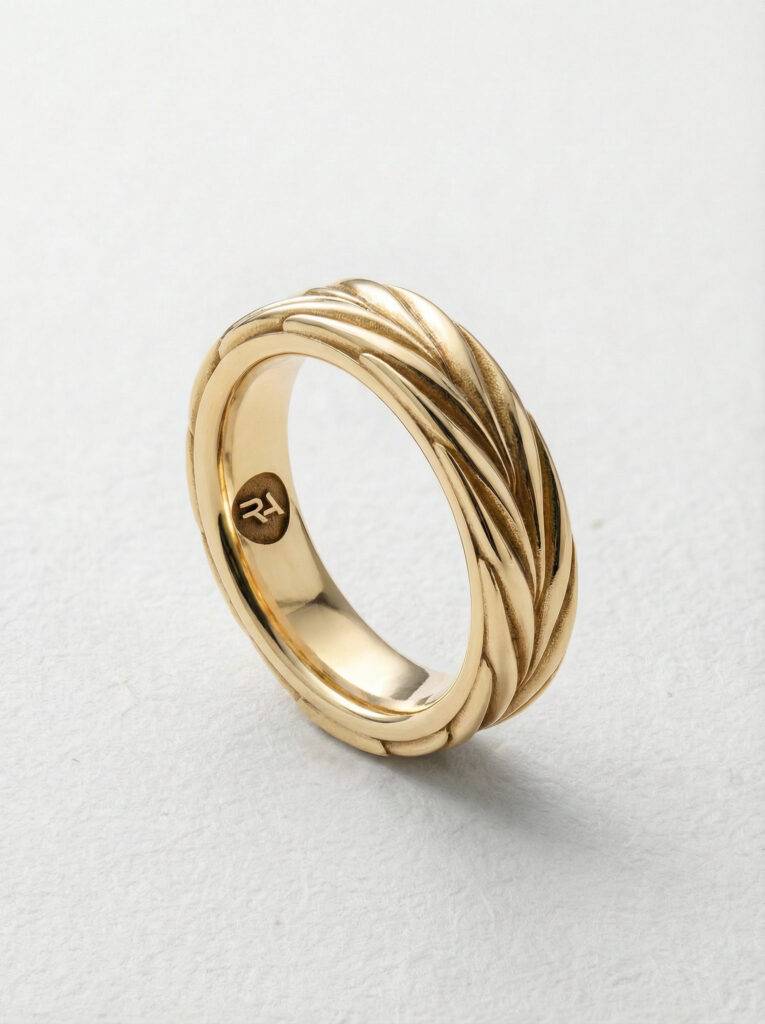 Alianza espiga plata chapada oro para hombre Roberto Axpe