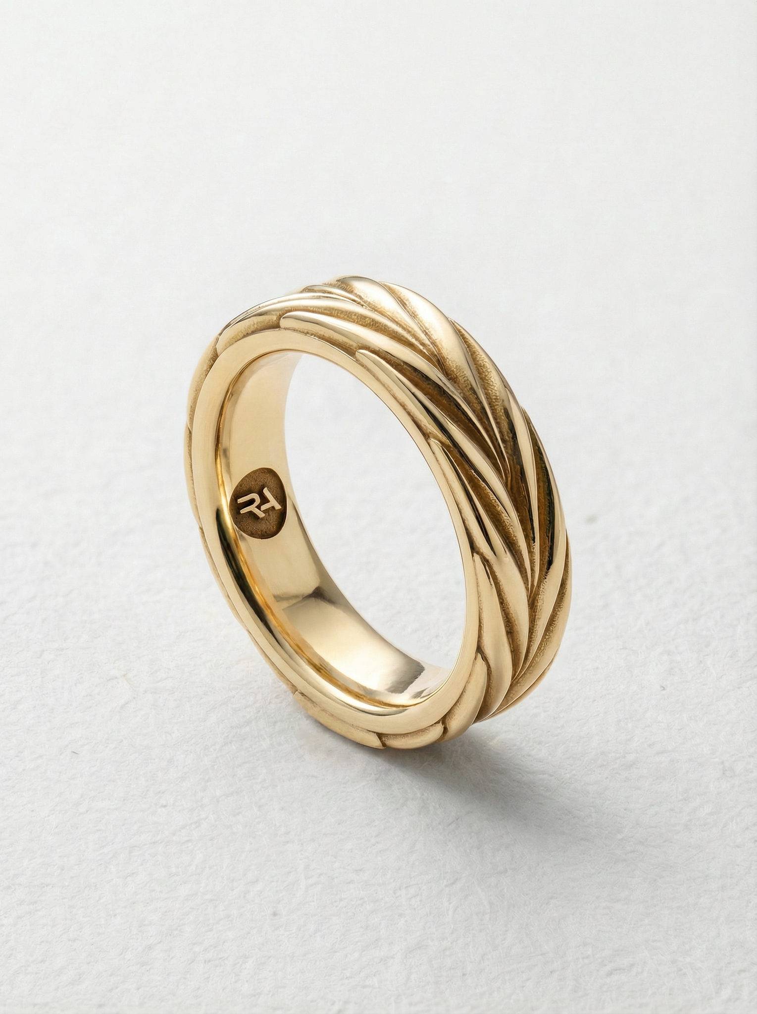Alianza espiga plata chapada oro para hombre Roberto Axpe