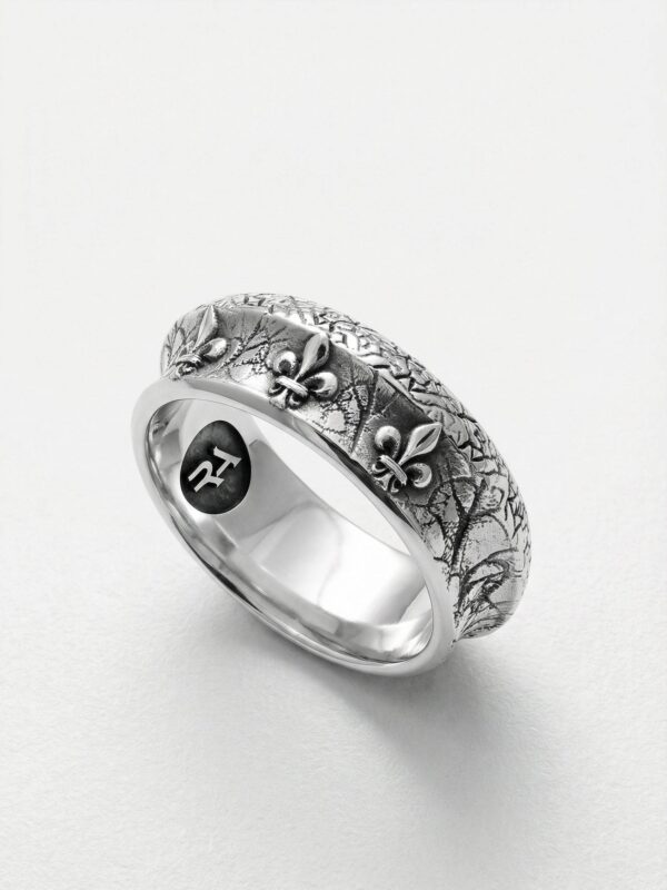 Alianza flores de lis plata 925 para hombre Roberto Axpe