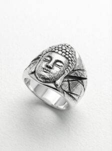 Anillo cabeza buda de plata 925 para hombre Roberto Axpe