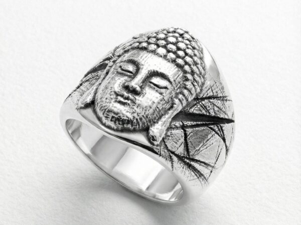 Anillo cabeza buda de plata 925 para hombre Roberto Axpe