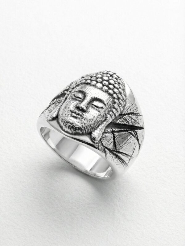 Anillo cabeza buda de plata 925 para hombre Roberto Axpe