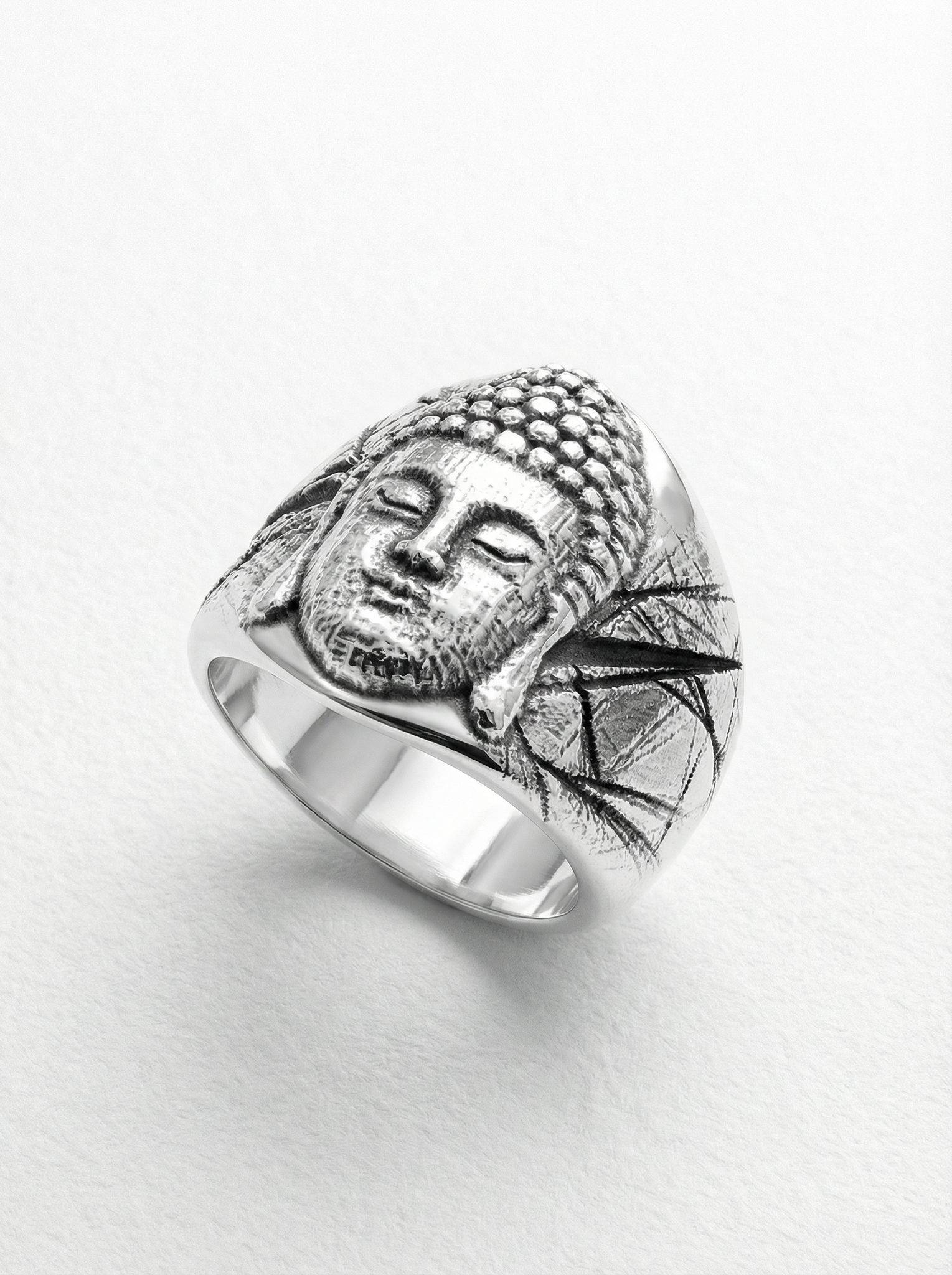 Anillo cabeza buda de plata 925 para hombre Roberto Axpe