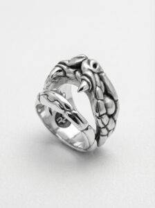 Anillo cabeza serpiente plata 925 para hombre Roberto Axpe