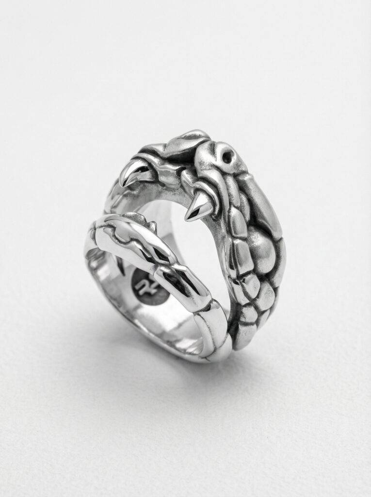Anillo cabeza serpiente plata 925 para hombre Roberto Axpe