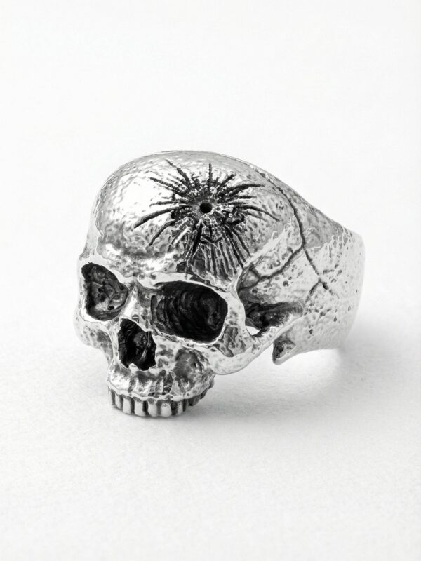 Anillo calavera disparo craneo plata 925 para hombre Roberto Axpe