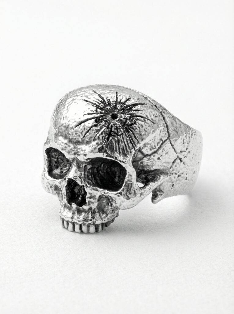 Anillo calavera disparo craneo plata 925 para hombre Roberto Axpe