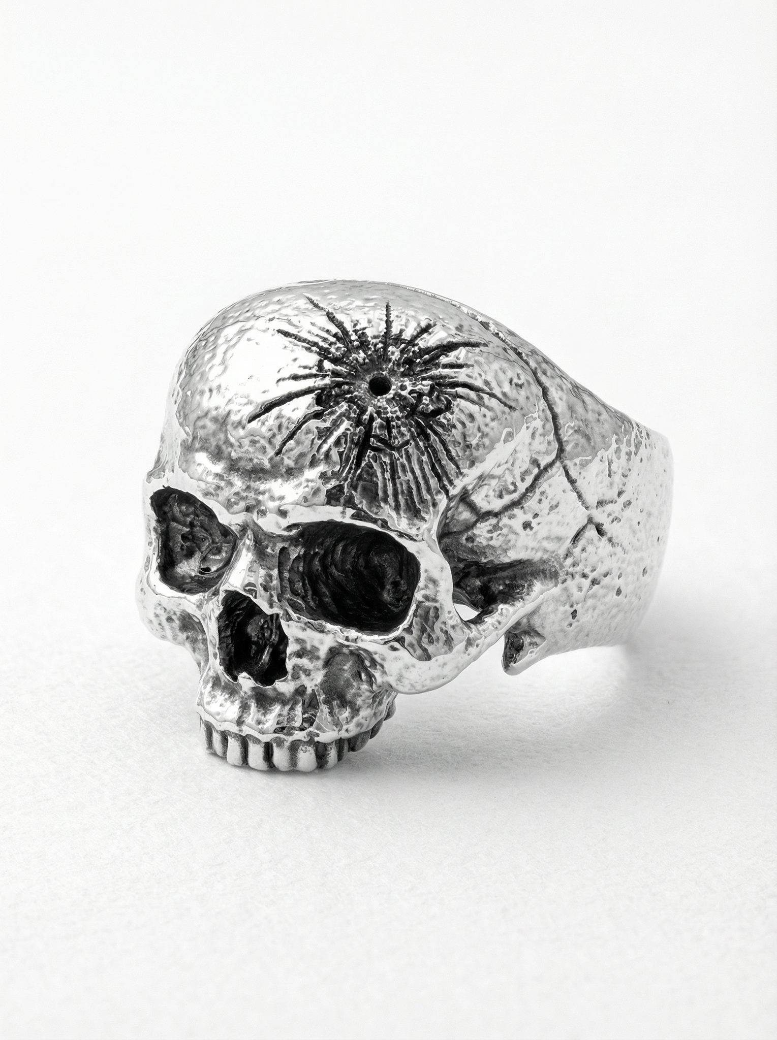 Anillo calavera disparo craneo plata 925 para hombre Roberto Axpe
