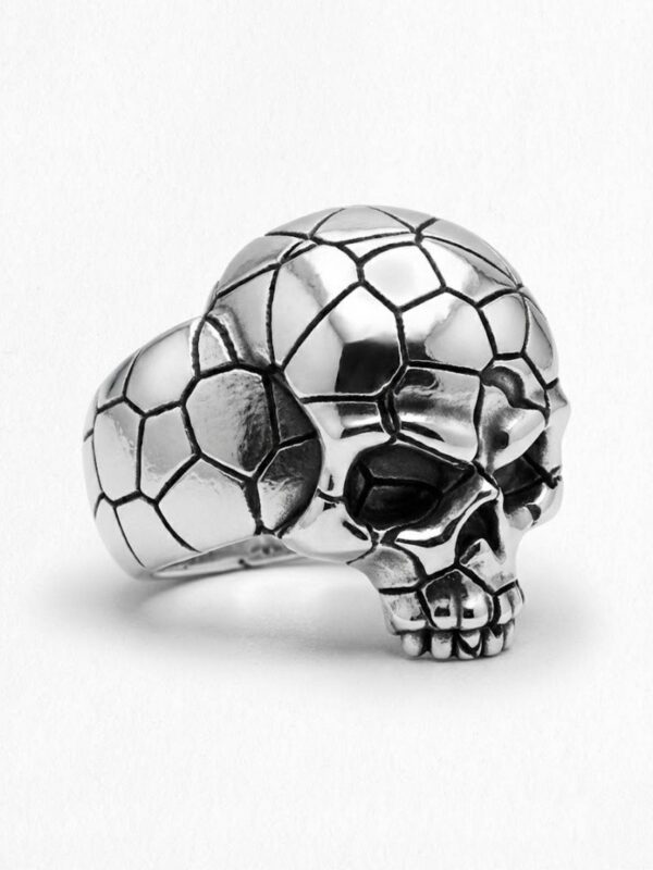 Anillo calavera agrietada de plata 925 para hombre Roberto Axpe
