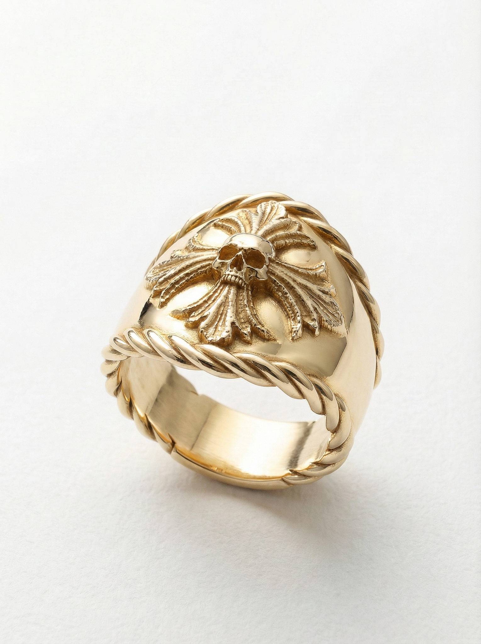 Anillo cruz pirata de plata chapada oro para hombre Roberto Axpe