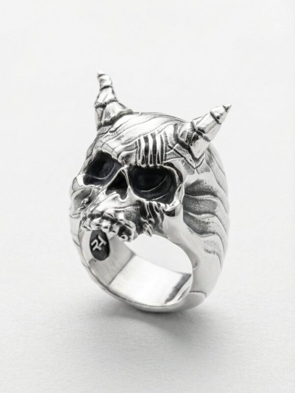 Anillo calavera demonio plata 925 para hombre Roberto Axpe