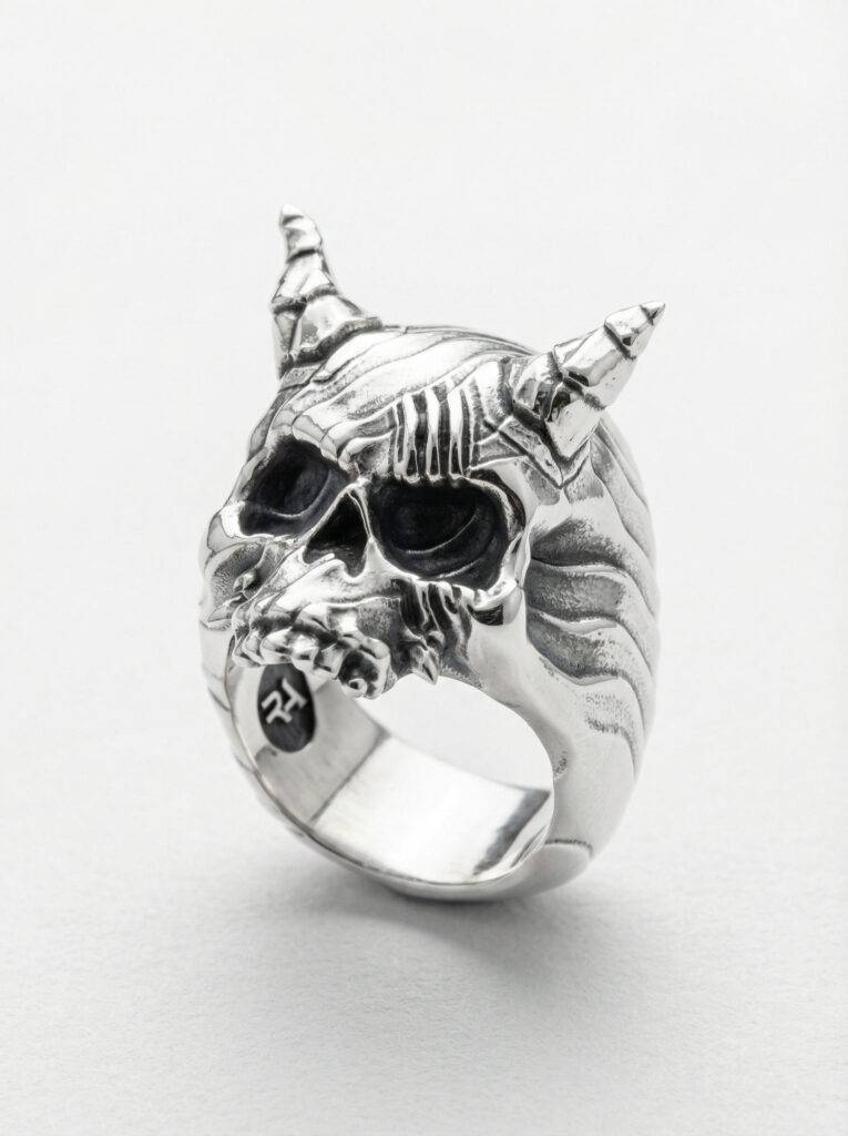 Anillo calavera demonio plata 925 para hombre Roberto Axpe