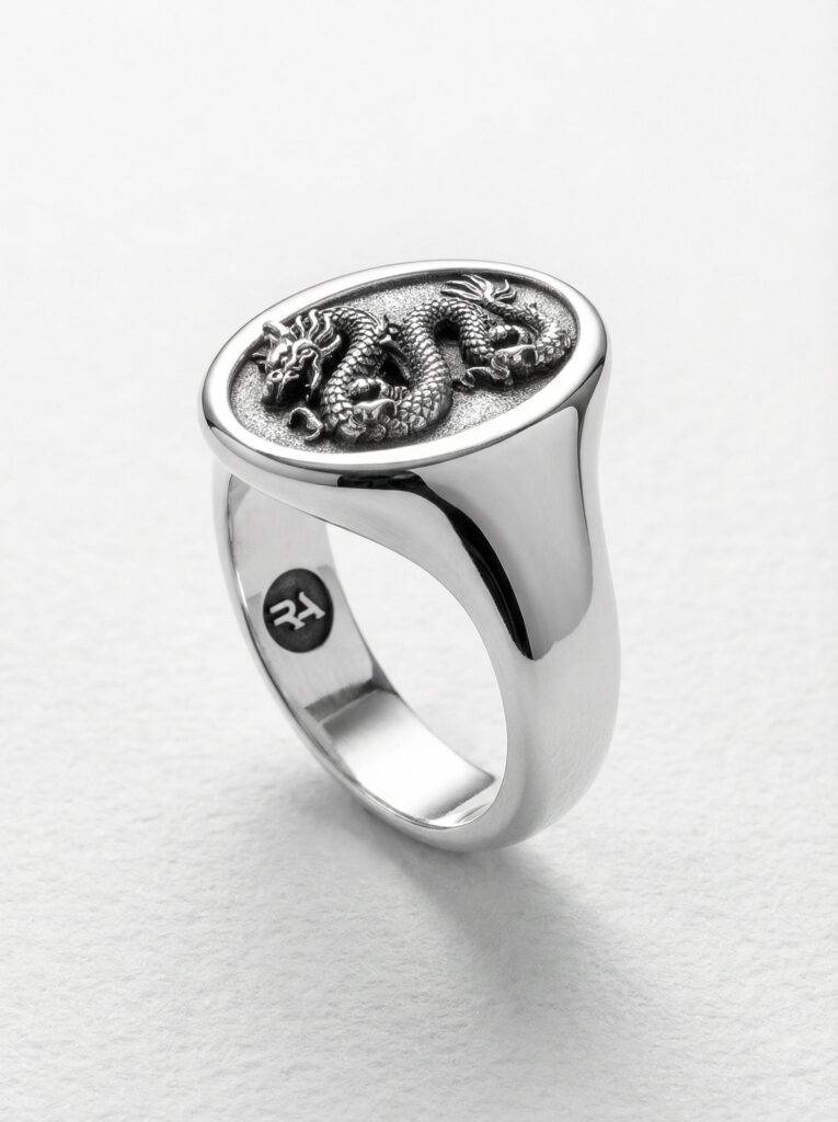 Sello dragon plata 925 para hombre Roberto Axpe