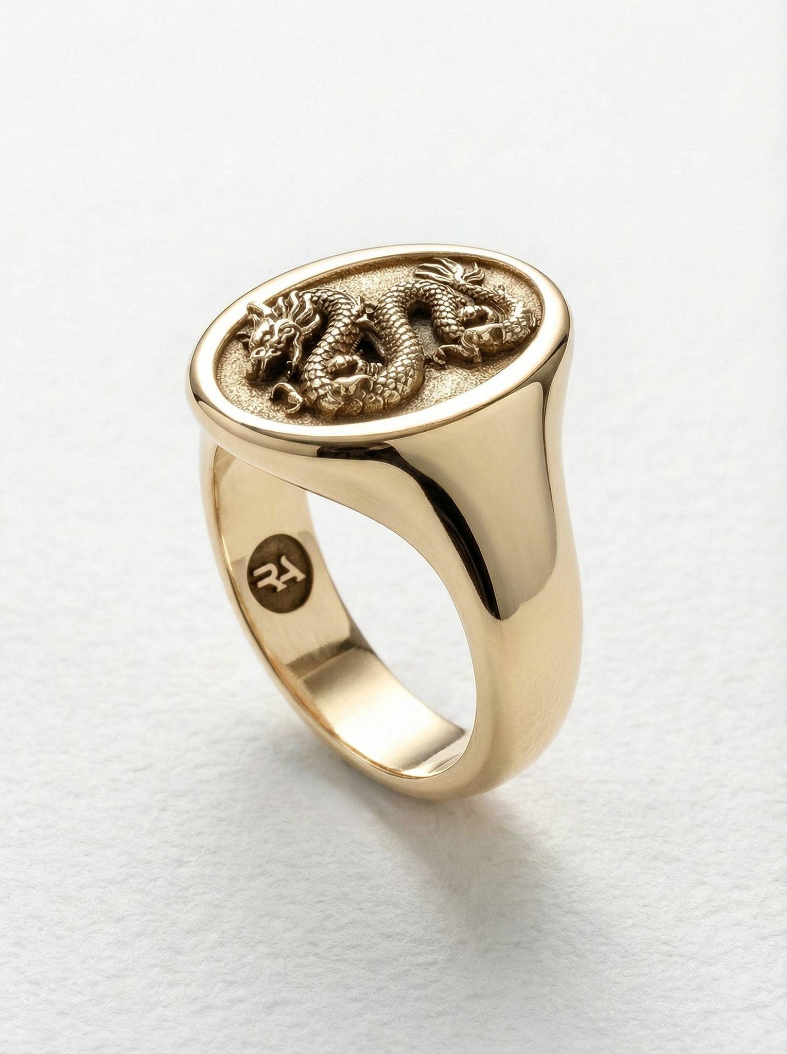 Sello dragon plata chapada oro para hombre Roberto Axpe
