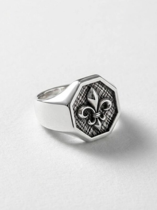 Sello flor de lis de plata 925 para hombre Roberto Axpe