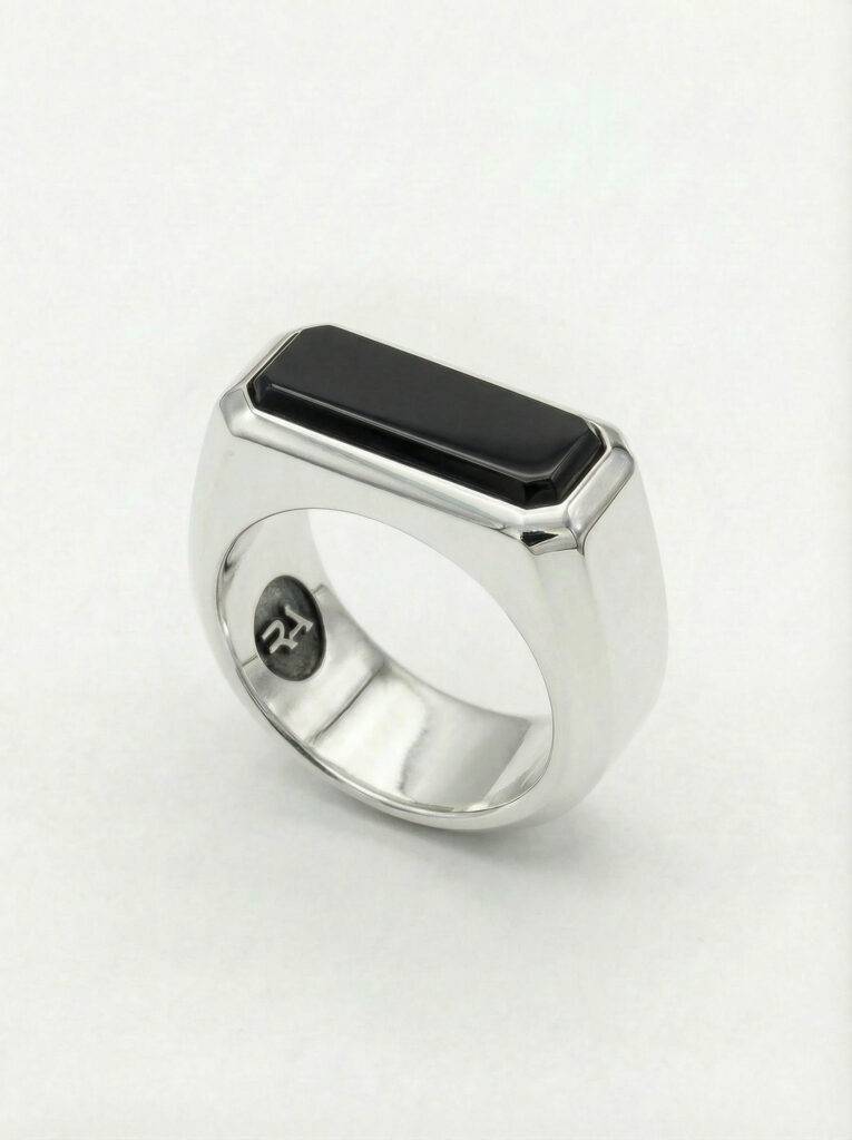 Sello con Onix de plata 925 para hombre Roberto Axpe