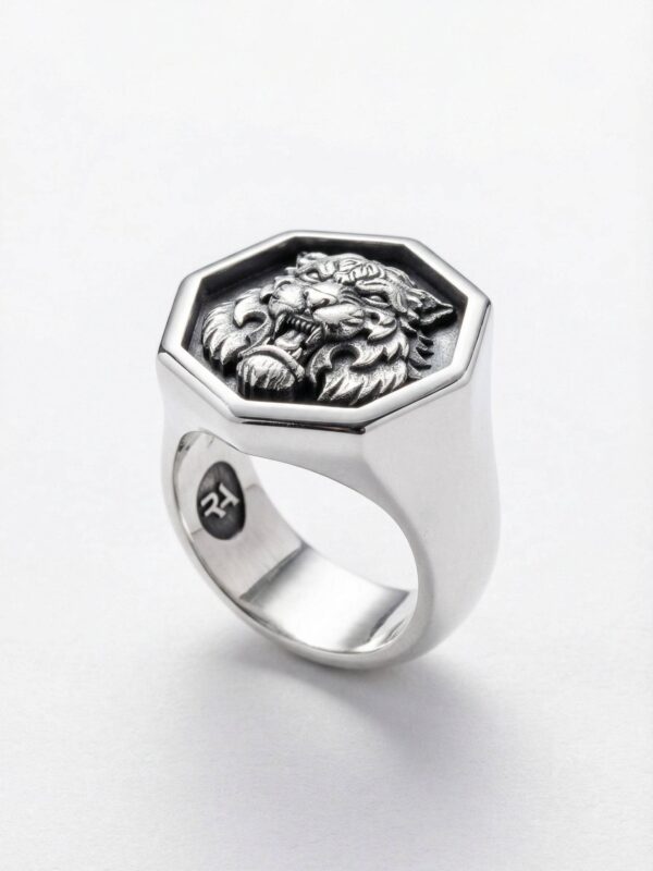 Sello tigre de plata 925 para hombre Roberto Axpe