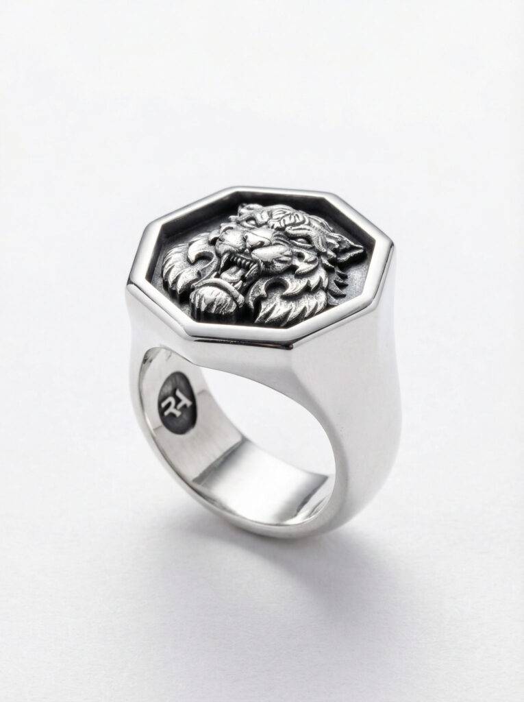 Sello tigre de plata 925 para hombre Roberto Axpe