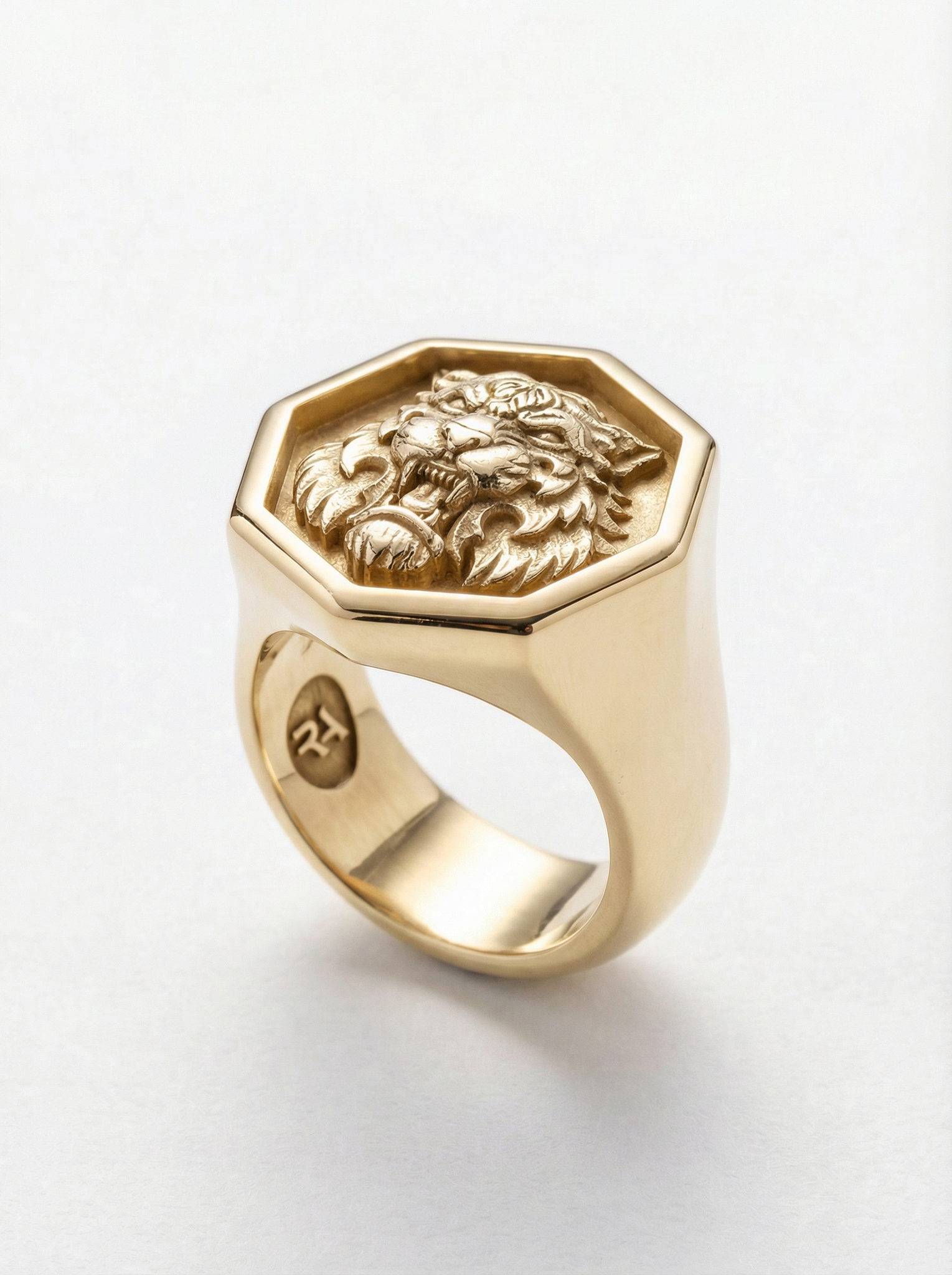 Sello tigre de plata chapada oro para hombre Roberto Axpe