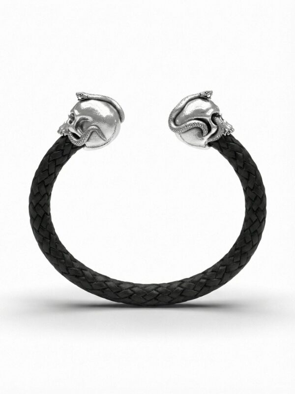 PULSERA PIEL CON CALAVERA de Roberto Axpe
