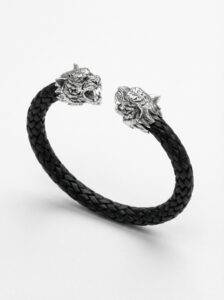 pulsera-piel-negra-plata-vista-perspectiva-3