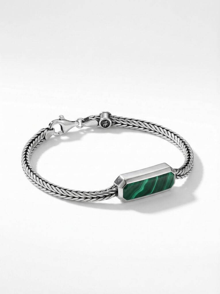 pulsera-plata-malaquita-vista-perspectiva