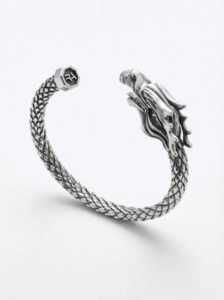pulsera-rigida-dragon-plata-vista-perspectiva-1
