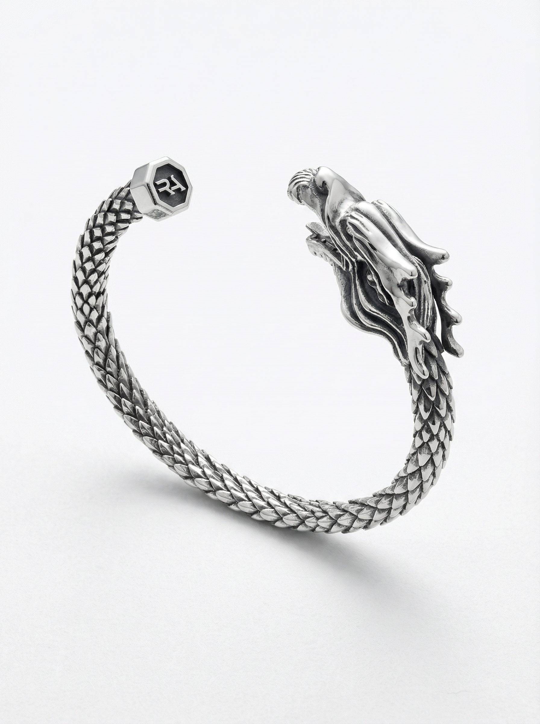 pulsera-rigida-dragon-plata-vista-perspectiva-1